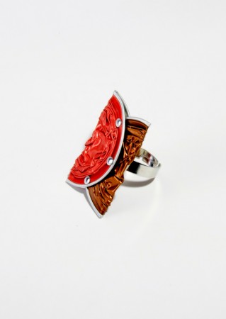 Butterfly gyűrű (piros-bronz) - Ár: 1.090 Ft